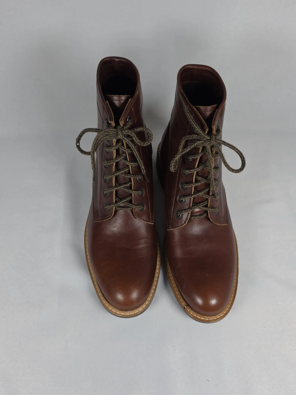 Nisolo Andres Everyday Boots Brandy Brown Leather Lace Up Mens 9